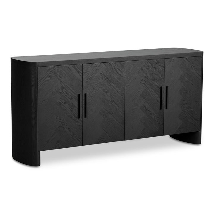 Modern Herringbone Sideboard with Rustic Charm
