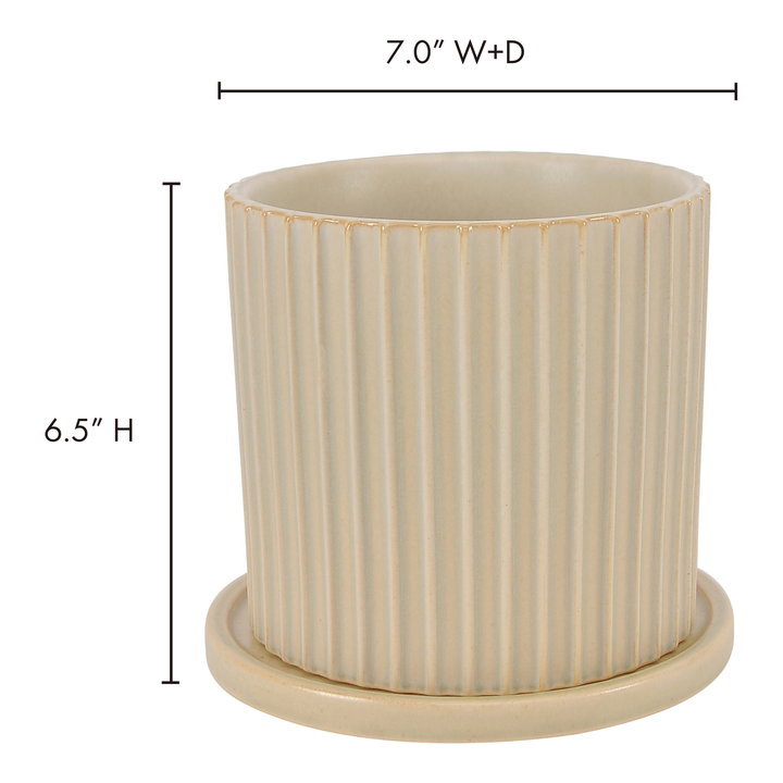 Serene Sculpted Stoneware Mini Terrarium