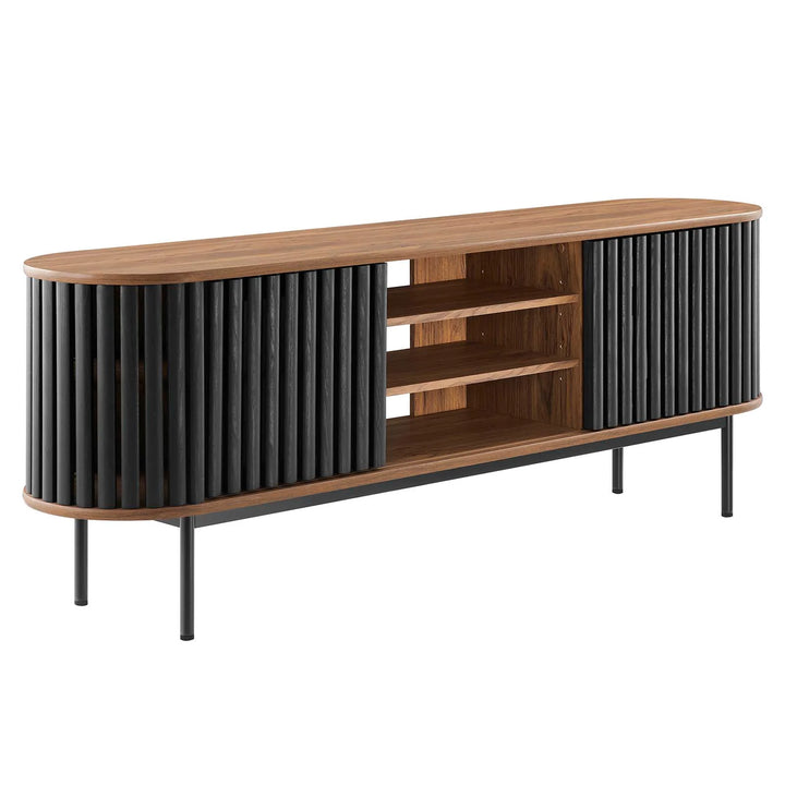 Bayla 71" Tv Stand Walnut Black