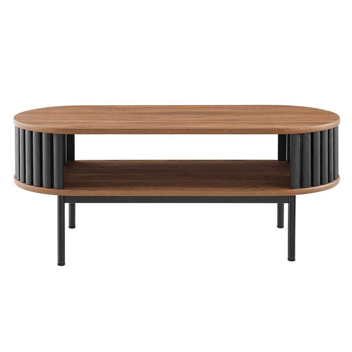 Bayla Wood Coffee Table Walnut Black