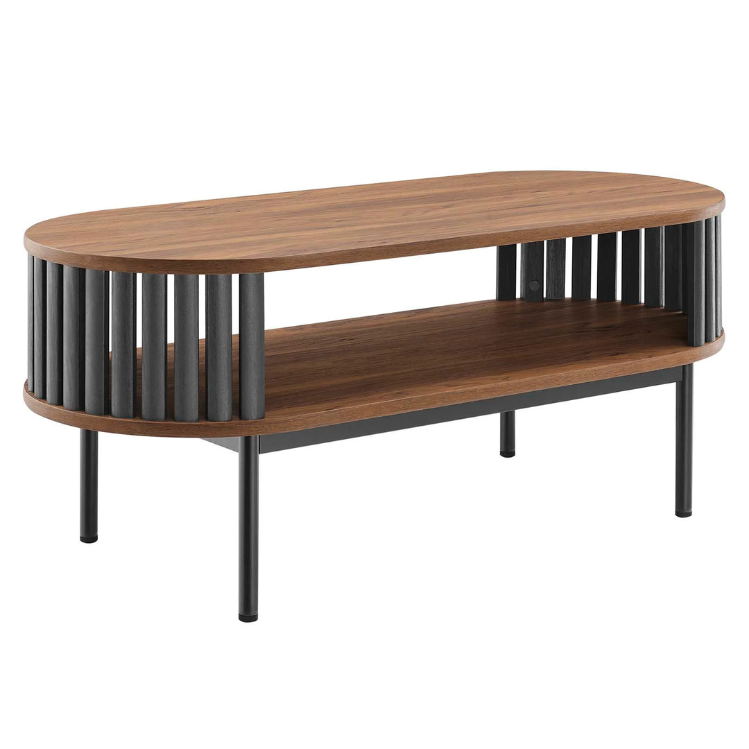Bayla Wood Coffee Table Walnut Black