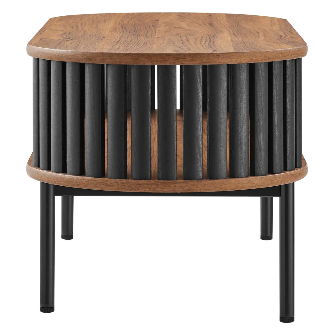 Bayla Wood Coffee Table Walnut Black