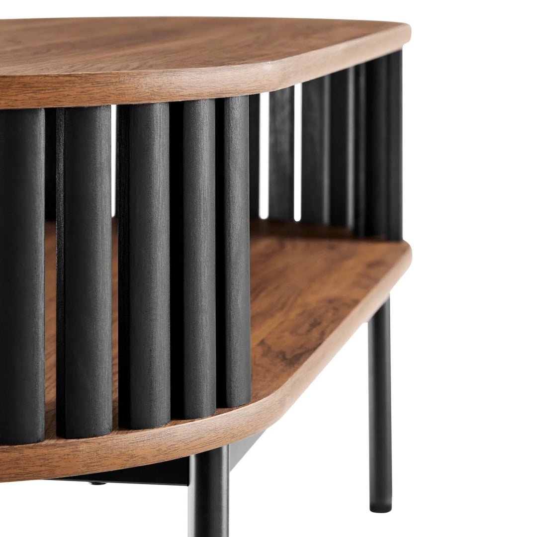 Bayla Wood Coffee Table Walnut Black