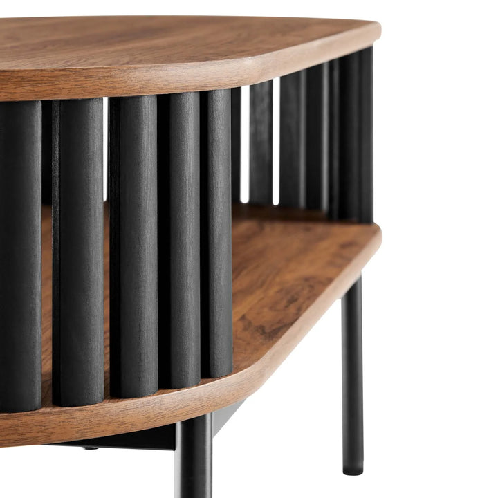 Bayla Wood Coffee Table Walnut Black