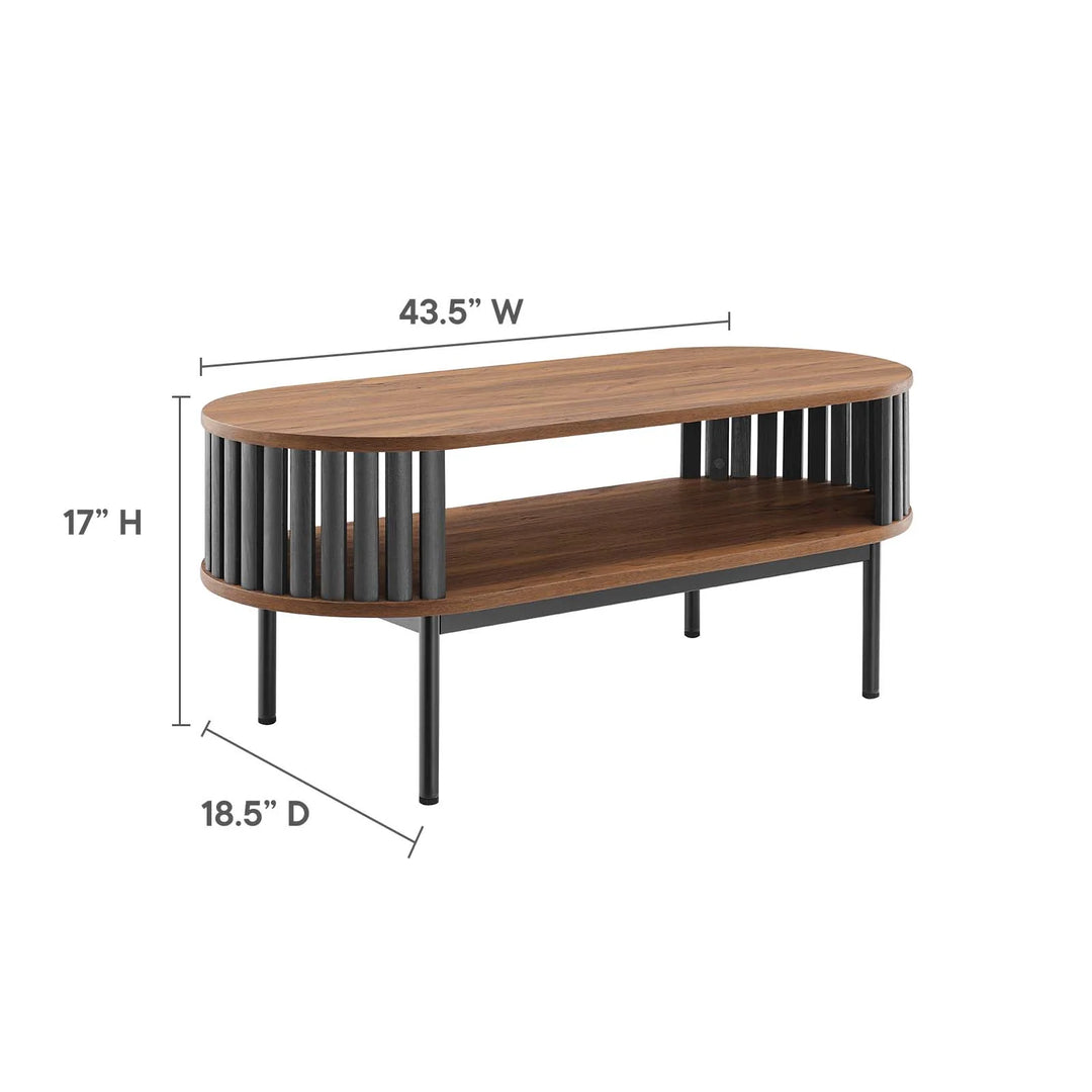 Bayla Wood Coffee Table Walnut Black