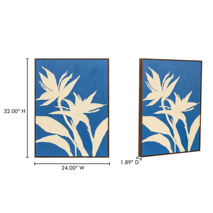 Tropical Elegance: Blue Bird of Paradise Framed Art