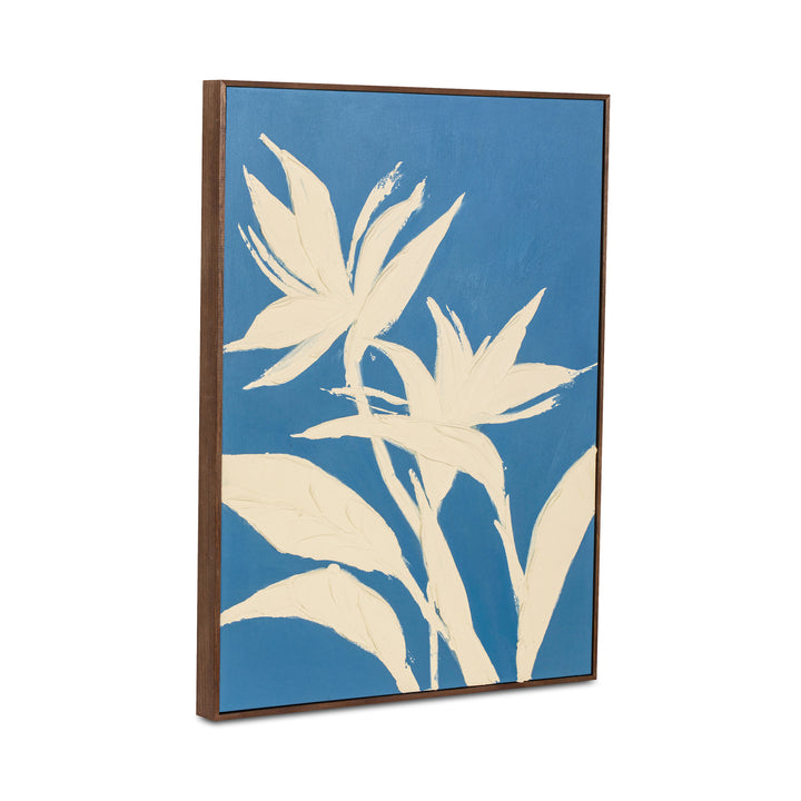 Tropical Elegance: Blue Bird of Paradise Framed Art