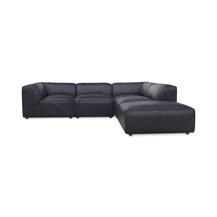 Modern Comfort Collage: Customizable Leather Sectional