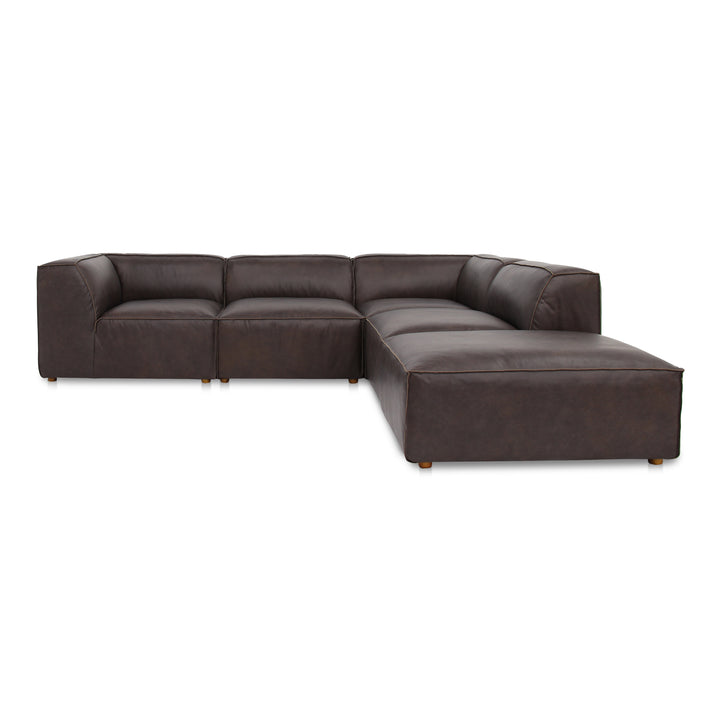Modern Comfort Collage: Customizable Leather Sectional