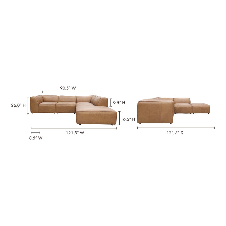 Modern Comfort Collage: Customizable Leather Sectional