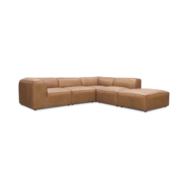 Modern Comfort Collage: Customizable Leather Sectional