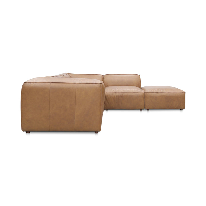 Modern Comfort Collage: Customizable Leather Sectional