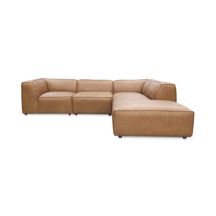 Modern Comfort Collage: Customizable Leather Sectional