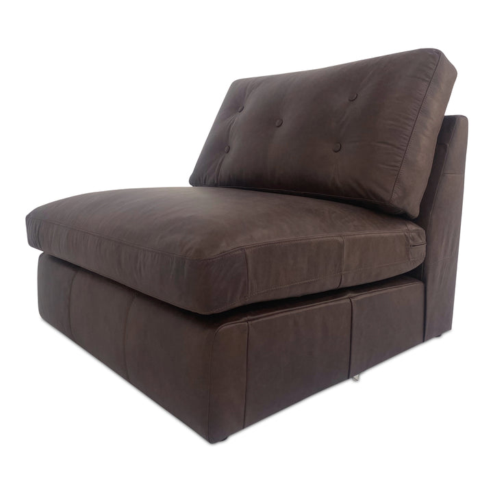 Crafted Leather Tufted Modular Lounge Chair