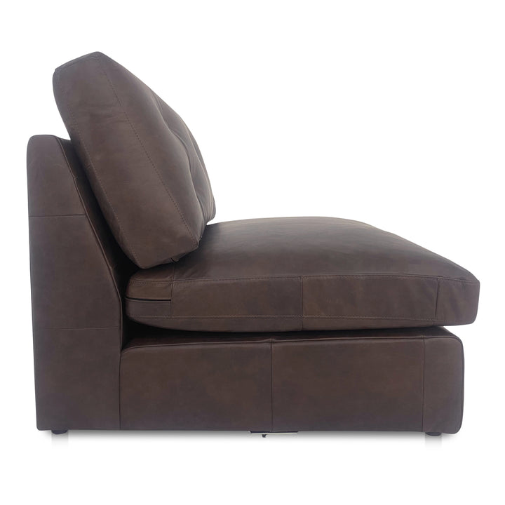 Crafted Leather Tufted Modular Lounge Chair