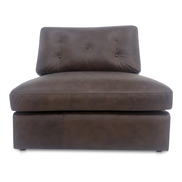 Crafted Leather Tufted Modular Lounge Chair