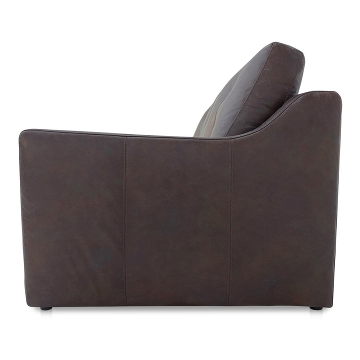 Elegant Espresso Sloped Arm Sofa - Luxurious Leather Modular Seating