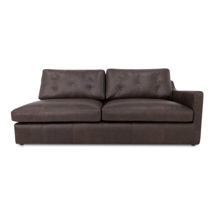 Elegant Espresso Sloped Arm Sofa - Luxurious Leather Modular Seating