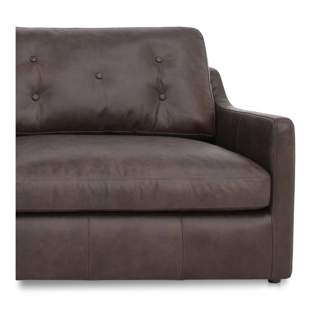 Elegant Slope Arm Leather Modular Sofa - Espresso Hue
