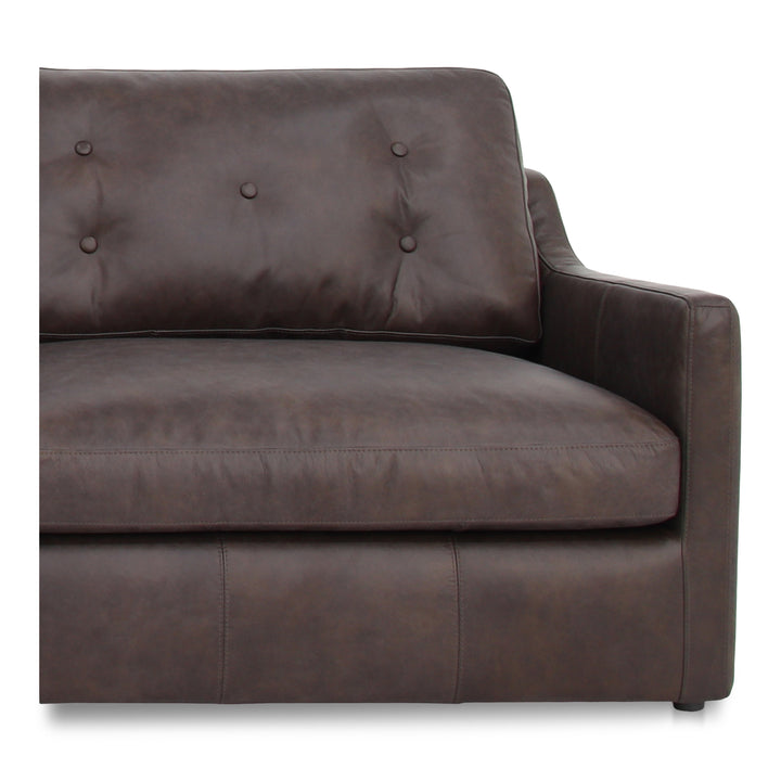 Elegant Slope Arm Leather Modular Sofa - Espresso Hue