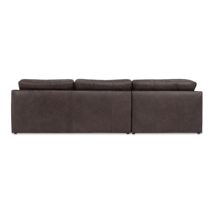 Timeless Espresso Leather Modular Sofa with Slope Arms