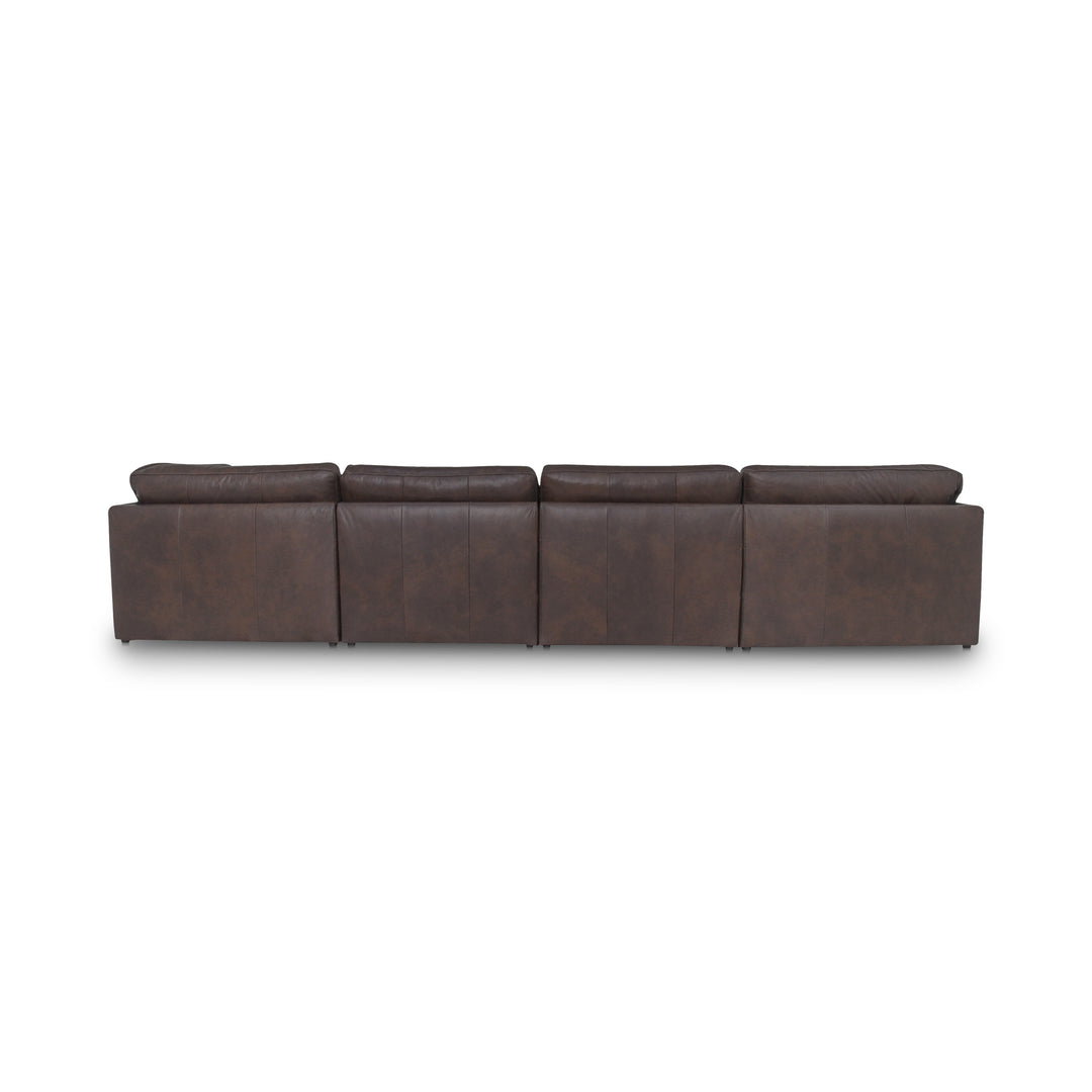 Modern Elegance U-Shaped Leather Sectional with Sloped Arms