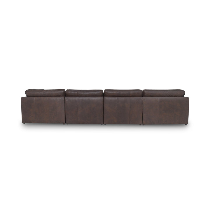 Modern Elegance U-Shaped Leather Sectional with Sloped Arms