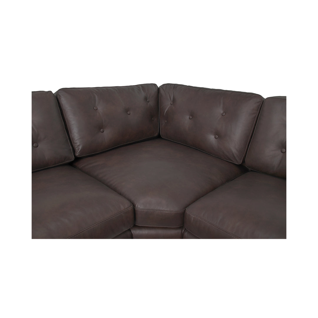 Modern Elegance U-Shaped Leather Sectional with Sloped Arms