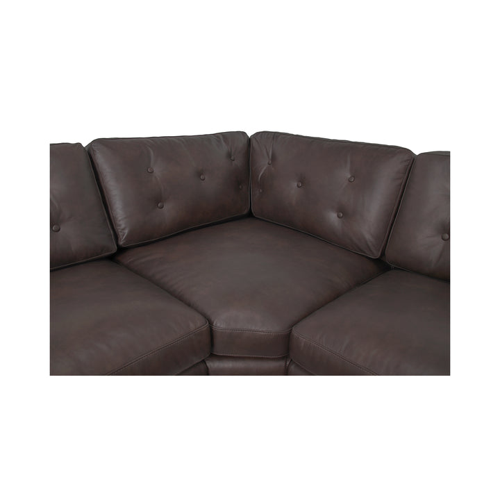 Modern Elegance U-Shaped Leather Sectional with Sloped Arms