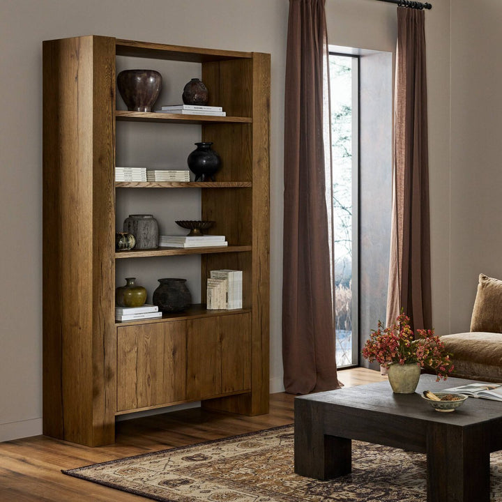 Conner Rustic Oak Bookcase