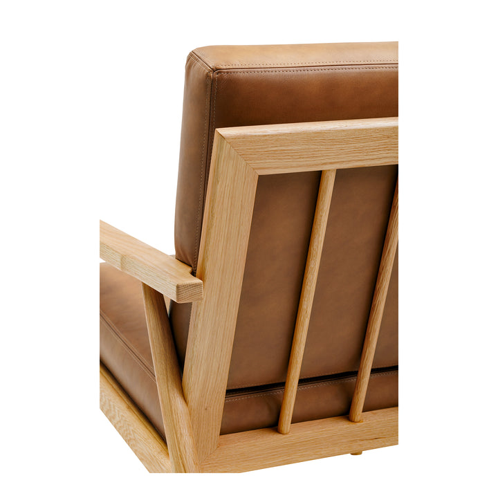 Modern Solid Oak Wood Rounded-Edge Lounger