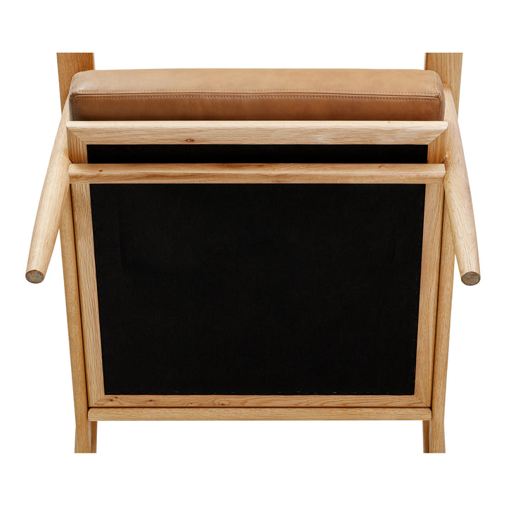 Modern Solid Oak Wood Rounded-Edge Lounger