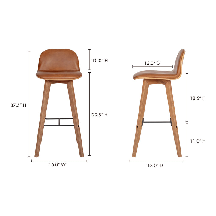 Modern Minimalist Oak Bar Stool