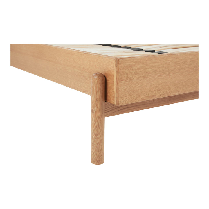 Premium Leather & Oak Contemporary King Bed