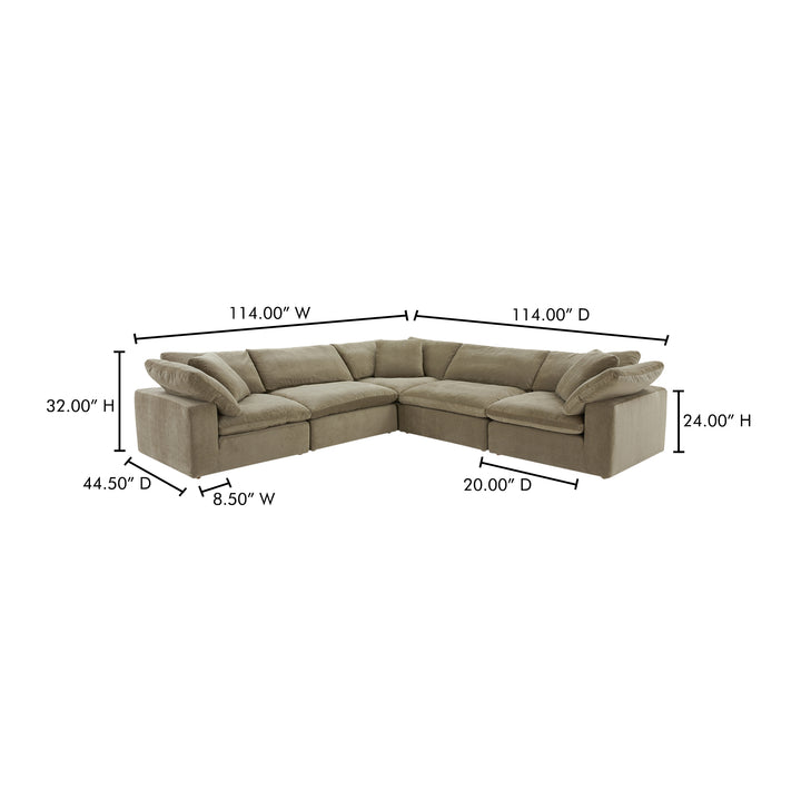 Summit Condo Classic L Modular Sectional Cream White