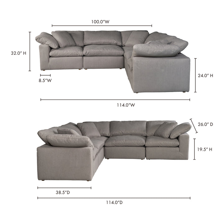 Summit Condo Classic L Modular Sectional Cream White