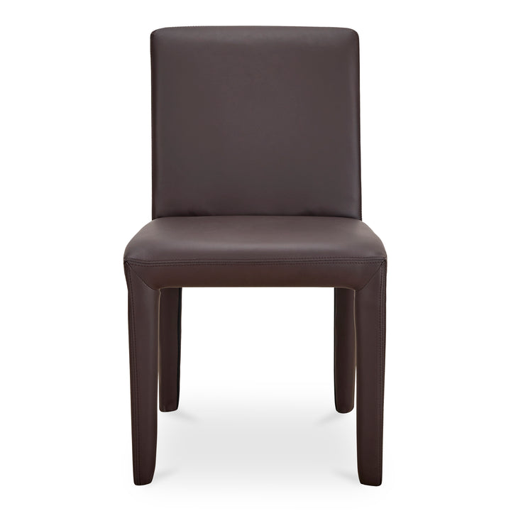 Sophisticated Pair of Vegan Leather Dining Chairs with Rounded Corners