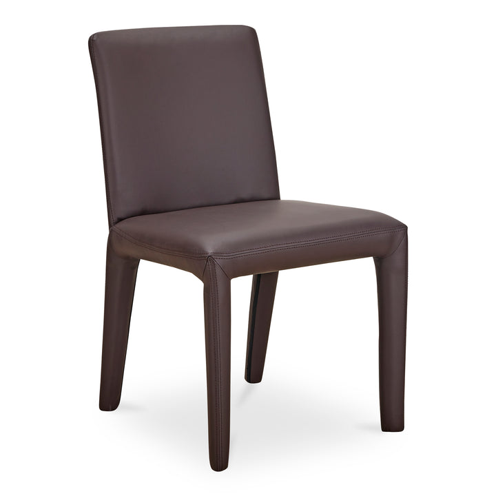 Sophisticated Pair of Vegan Leather Dining Chairs with Rounded Corners