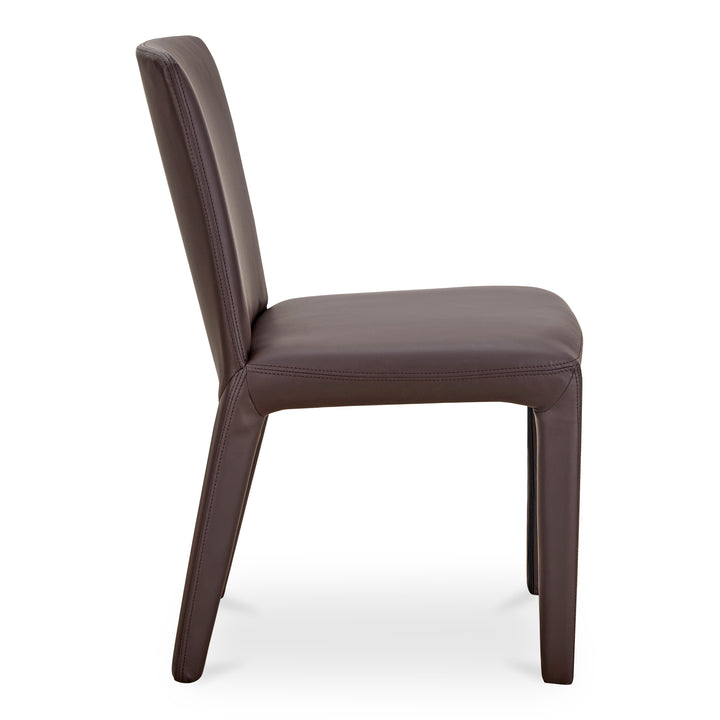 Sophisticated Pair of Vegan Leather Dining Chairs with Rounded Corners