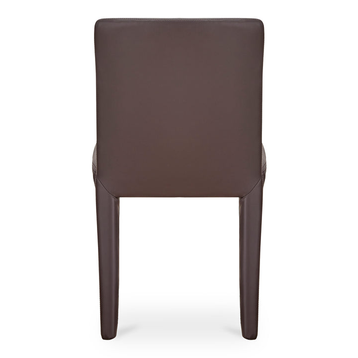 Sophisticated Pair of Vegan Leather Dining Chairs with Rounded Corners