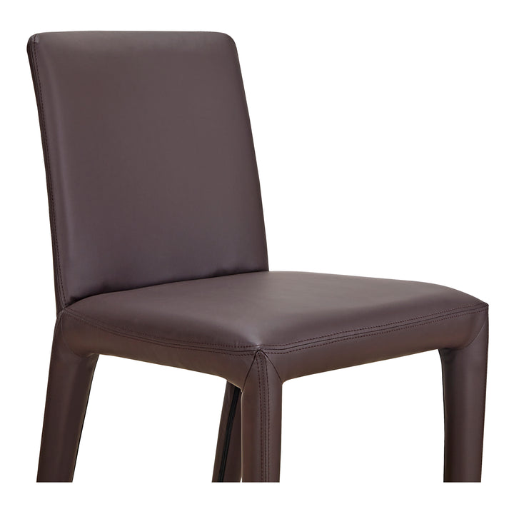 Sophisticated Pair of Vegan Leather Dining Chairs with Rounded Corners