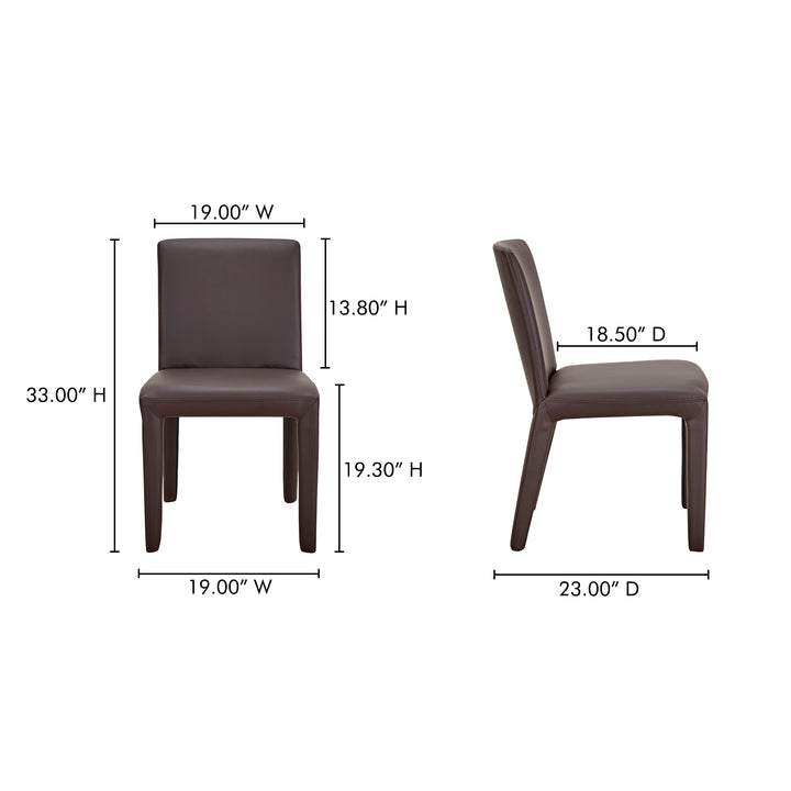 Sophisticated Pair of Vegan Leather Dining Chairs with Rounded Corners