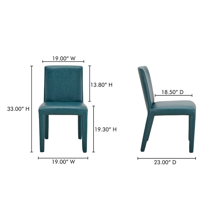 Sophisticated Pair of Vegan Leather Dining Chairs with Rounded Corners