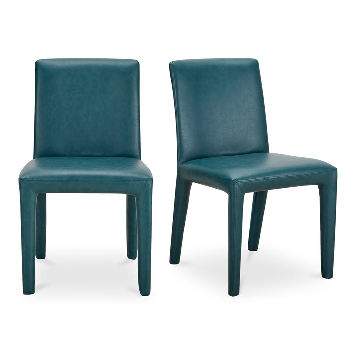 Sophisticated Pair of Vegan Leather Dining Chairs with Rounded Corners
