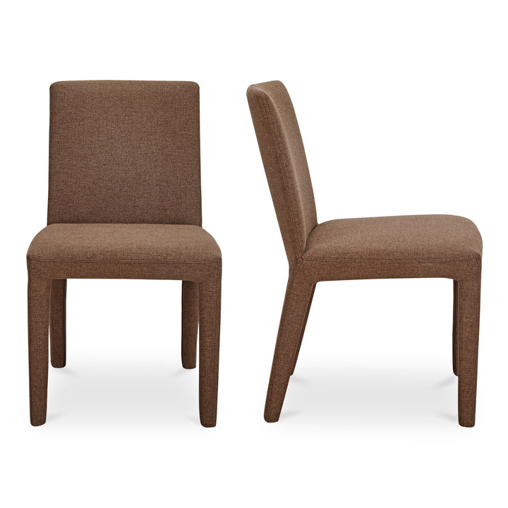 Sleek Squared Dining Duo: Comfortable Upholstered Chairs