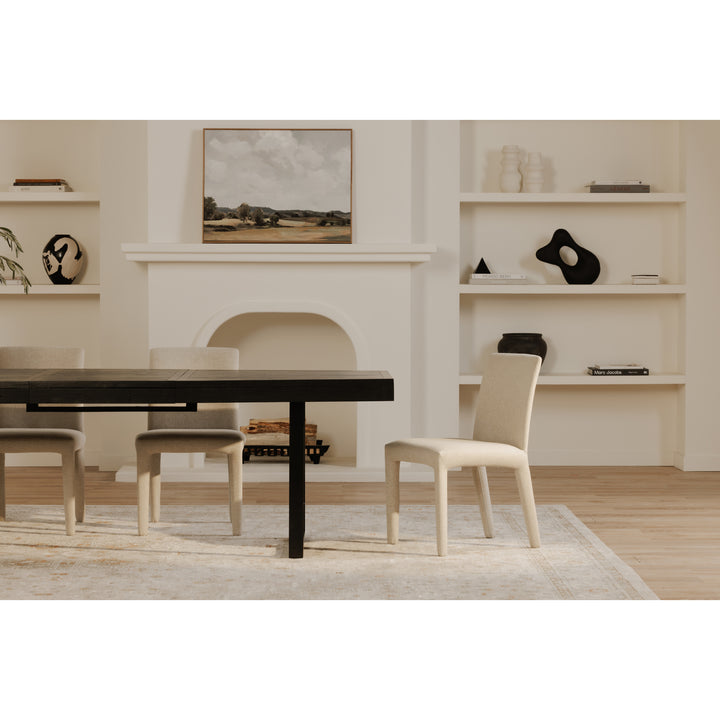 Sleek Squared Dining Duo: Comfortable Upholstered Chairs