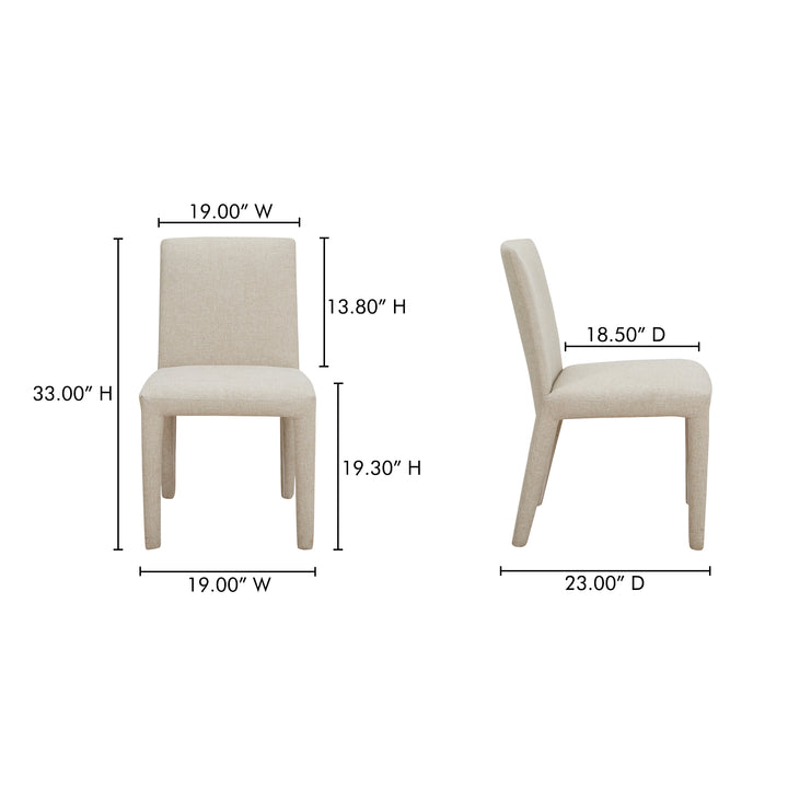 Sleek Squared Dining Duo: Comfortable Upholstered Chairs