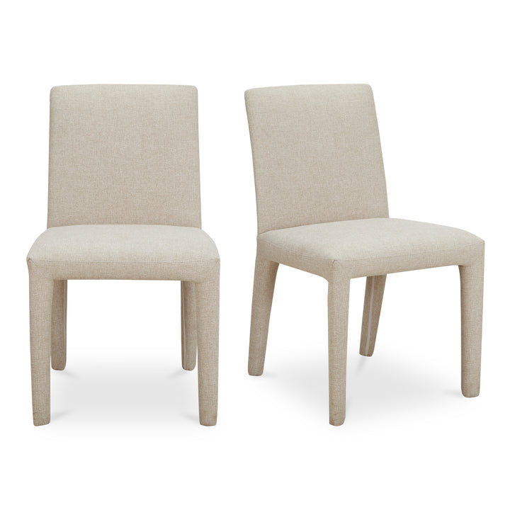Sleek Squared Dining Duo: Comfortable Upholstered Chairs