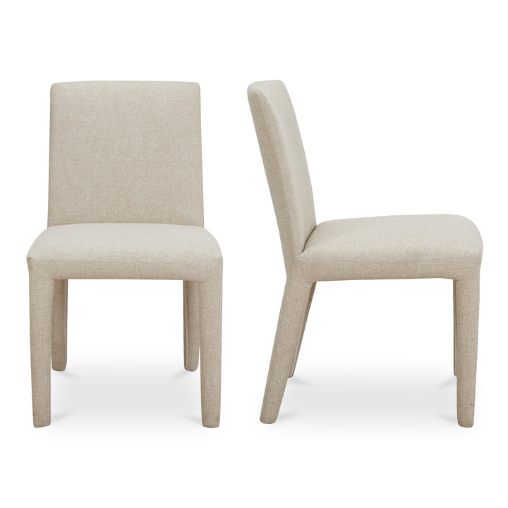 Sleek Squared Dining Duo: Comfortable Upholstered Chairs