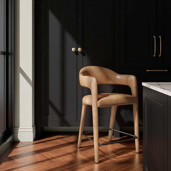 Elevated Barrel Stool with Comfortable Seat and Sleek Design